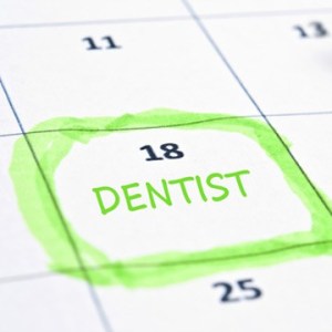 calendar with dentist appt on it